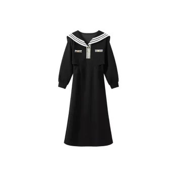 SECFLY OFFICIAL Long Sleeved Dresses Women's Black