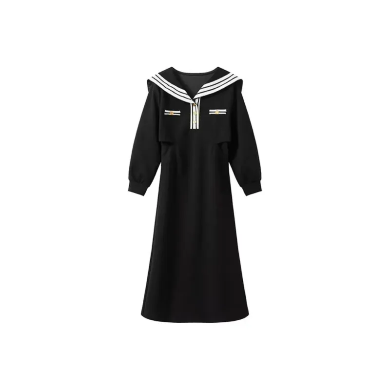 SECFLY OFFICIAL Long Sleeved Dresses Women's Black-0