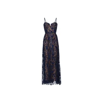 Marchesa Notte Floral-lace Mermaid Gown