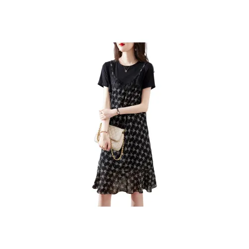 XWI Short Sleeved Dress Women's Elegant Black
