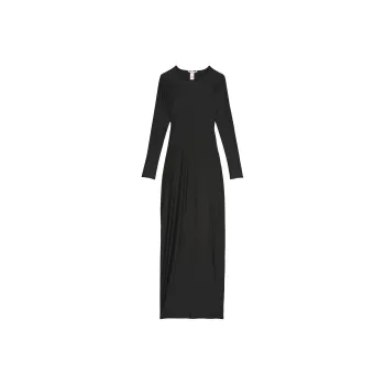 Victoria's Secret FeatherSoft BODYWEAR Long-Sleeve Maxi Slip / Black Long-Sleeved Dresses Women's Black