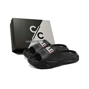 Colorful Creations EVA Cut Out Slip Resistant Abrasion Resistant Odor Resistant Quiet Slide Slippers Unisex Box