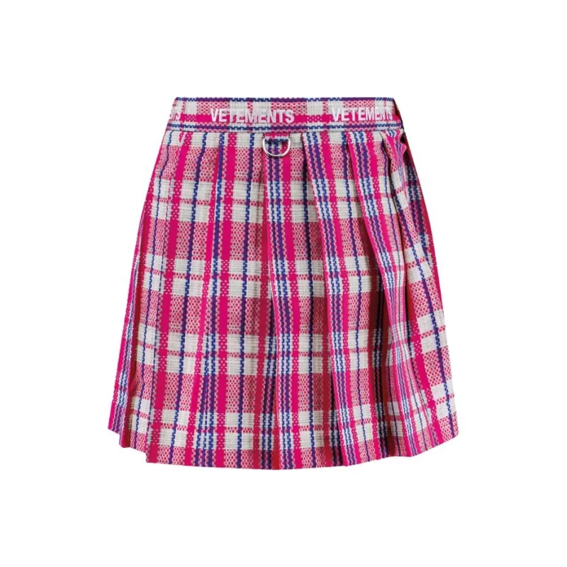 Vetements Logo-waistband Fully-pleated Skirt-0