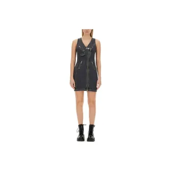 MOSCHINO Jeans Zip Detailed Mini Denim Dress