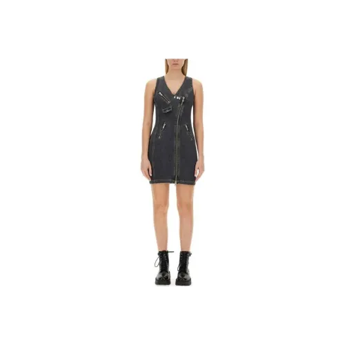 MOSCHINO Jeans Zip Detailed Mini Denim Dress