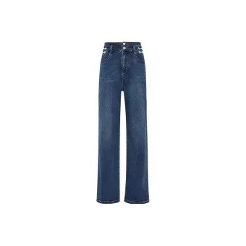 MEIYANG Jeans Women's Dark Denim Blue