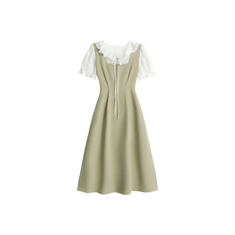 EIDOLON GRAIN Short Sleeved Dress Women's Green-0
