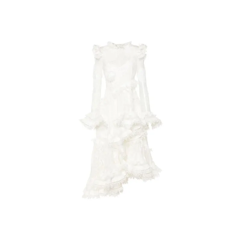 Zimmermann SS24 Long-Sleeved Dresses Women's Ivory White-0