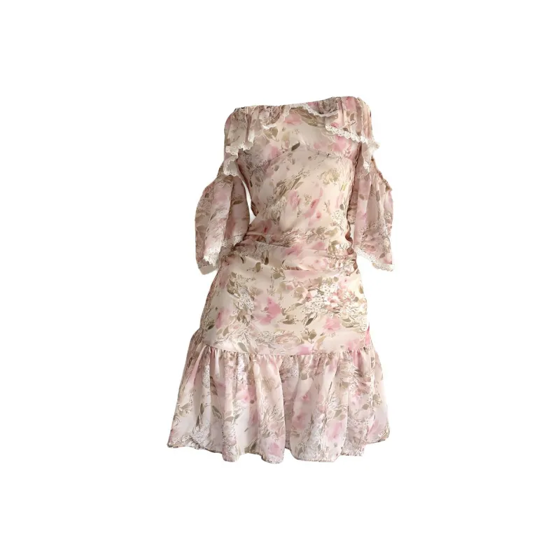 KKX Short Sleeved Dresses Women's Pink-0