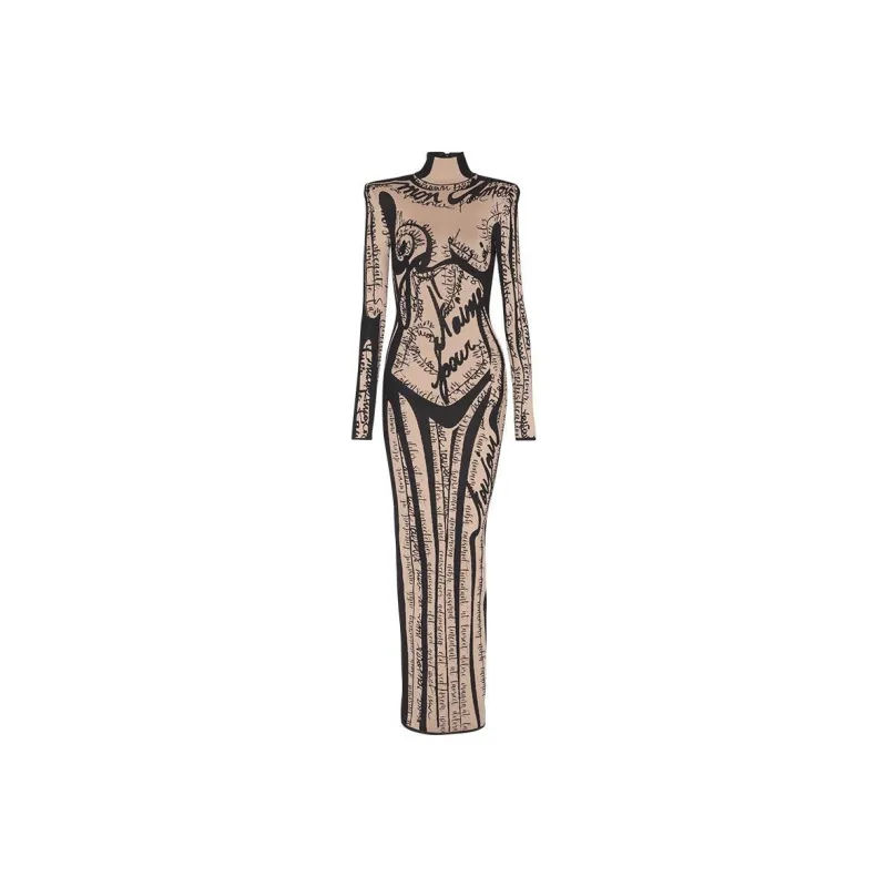 BALMAIN Logo embroidered Maxi Dress-0