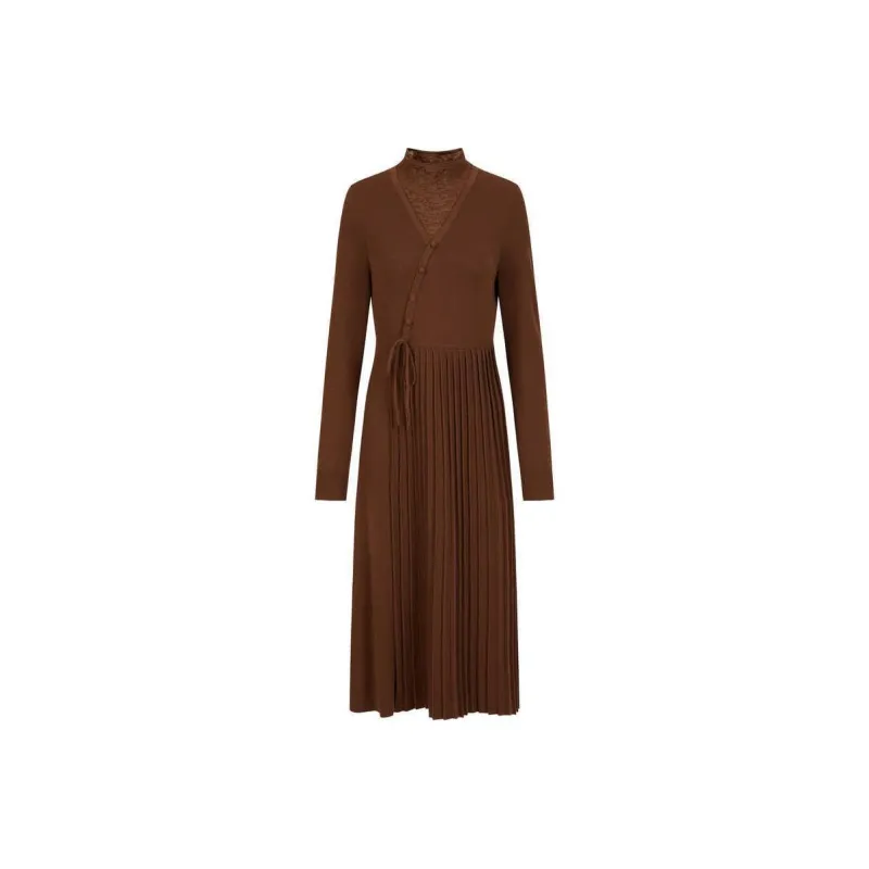 JZ. ANNAKRO Long Sleeved Dresses Women's Coffee-0