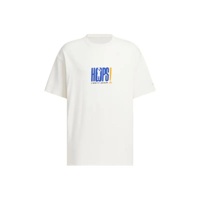 Adidas BASKETBALL GRAPHIC T Shirt Men's Pink White-0