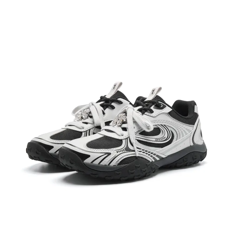 QIAODAN Abrasion Resistant Breathable Low Top Casual Shoes Women's Gray Black-2