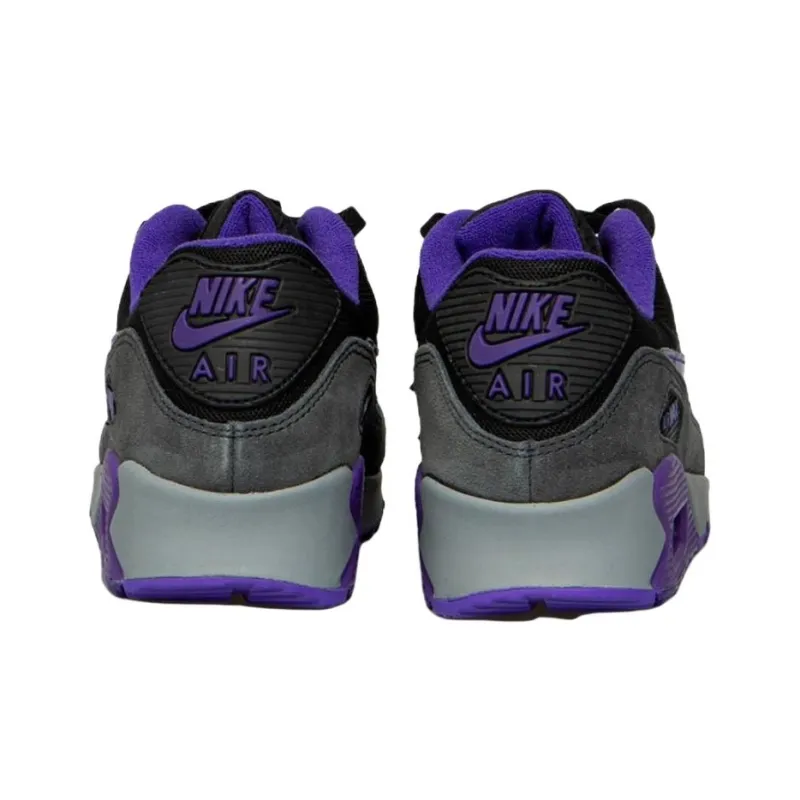 Nike Air Max 90 Anti Slip Wear Resistant Low Top Casual Running Shoes Women's Black Purple-3