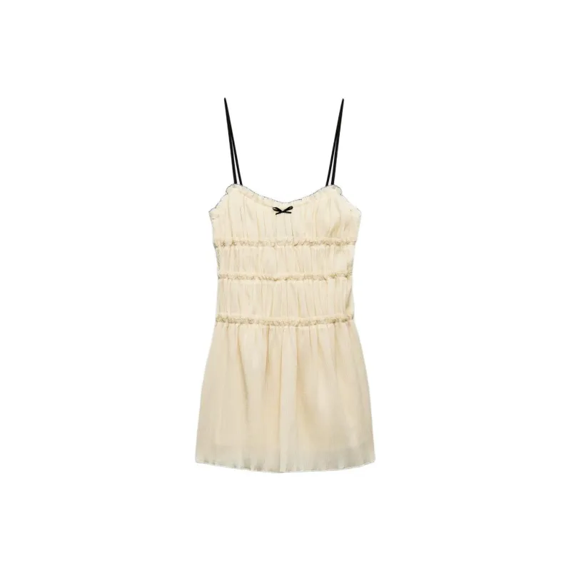 ZARA Slip Dresses Women's White-0