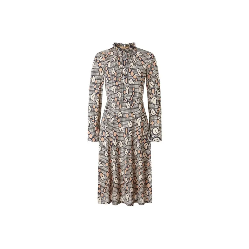 JZ. ANNAKRO Long Sleeved Dresses Women's Pattern Khaki-0