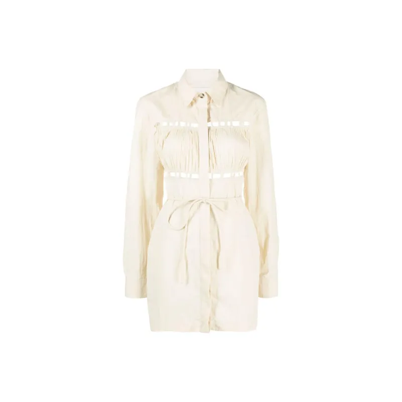 NANUSHKA Cut-out Ruched Shirtdress-0