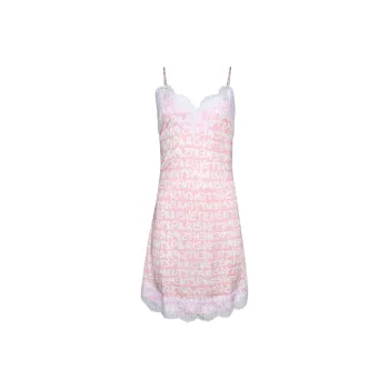 Vetements Night Gown Mini Dress 'Baby Pink/White Graffiti'