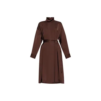 Fabiana Filippi Stand Up Collar Tied Waist Dress