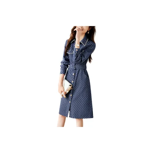 XWI Long-Sleeved Dresses Women's Denim Blue