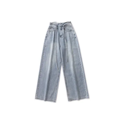 ZAVK Jeans Women's Waist Cord Light Blue