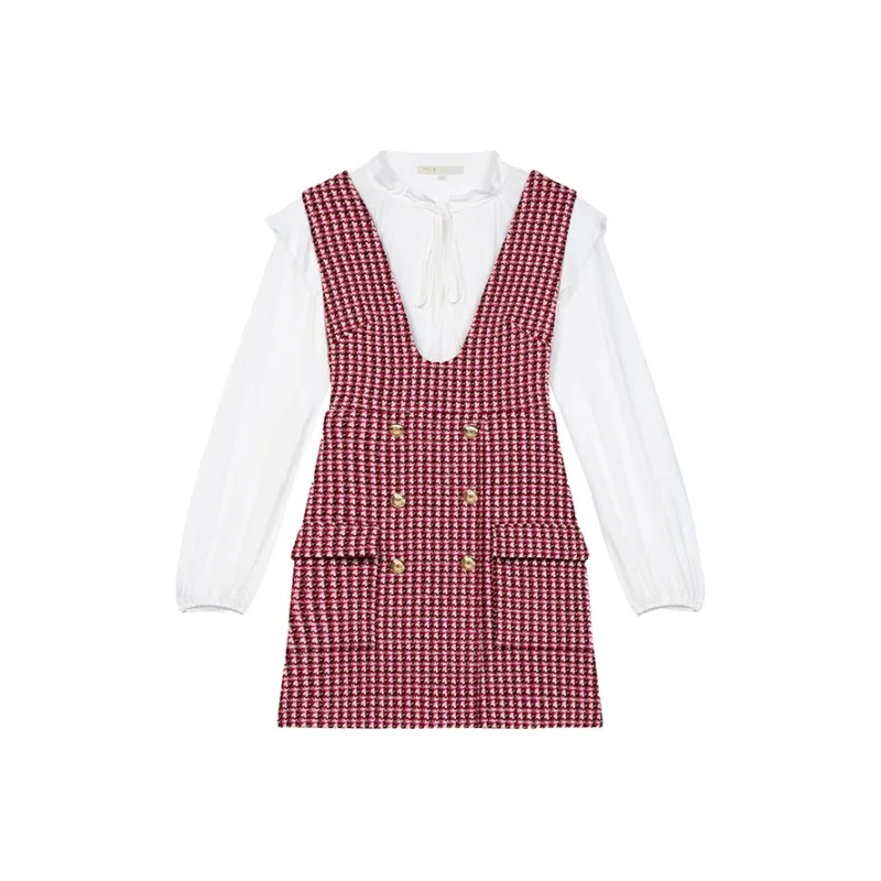 Maje Long-Sleeved Dresses Women's Rose Red-0