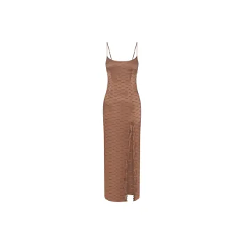 SKIMS JACQUARD LACE LONG DRESS Slip Dress Women's JASPER/Jasper