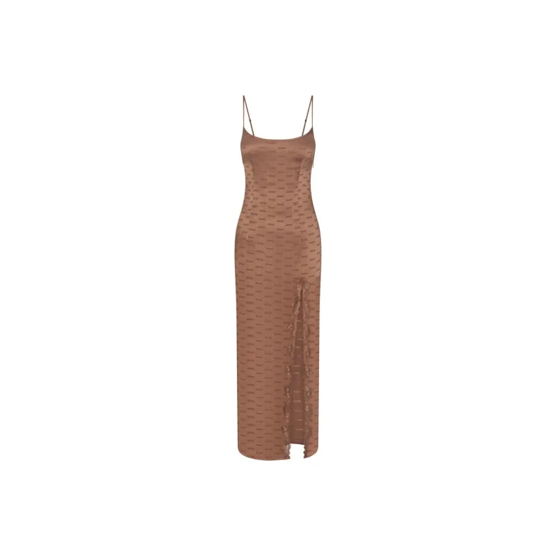 SKIMS JACQUARD LACE LONG DRESS Slip Dress Women's JASPER/Jasper-0