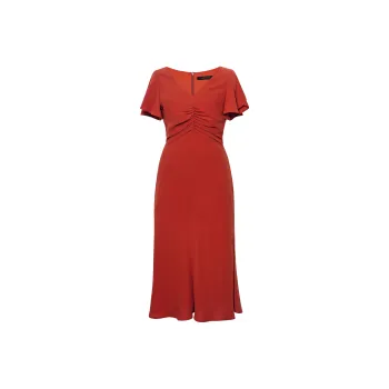 ROEYSHOUSE Short Sleeved Dress Women's Orange Red