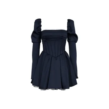 HOUSE OF CB Venetia Long Sleeved Dress Women's MIDNIGHT/Midnight Blue