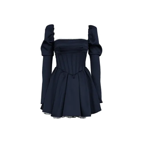 HOUSE OF CB Venetia Long Sleeved Dress Women's MIDNIGHT/Midnight Blue