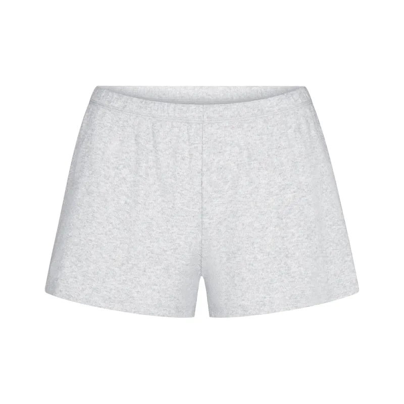 SKIMS COTTON RIB SHORT SHORT Casual Shorts Women's Light Heather Grey-0