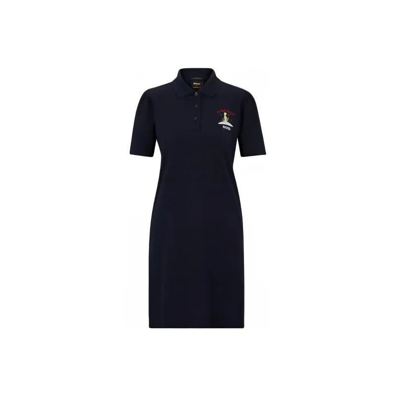 HUGO BOSS SS23 Short-Sleeved Dresses Women's Dark Blue-0