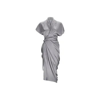 RICK OWENS/RO Short Sleeved Dress Women's Silver Gray
