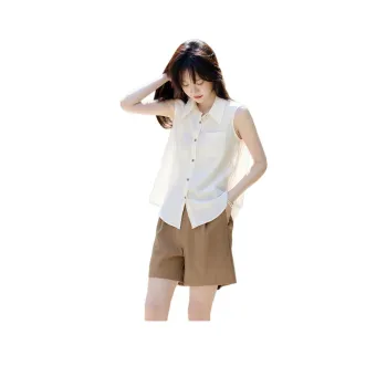 Mo Han Yi Mei Shirt Matching Set Women's Upper Beige, Lower Khaki