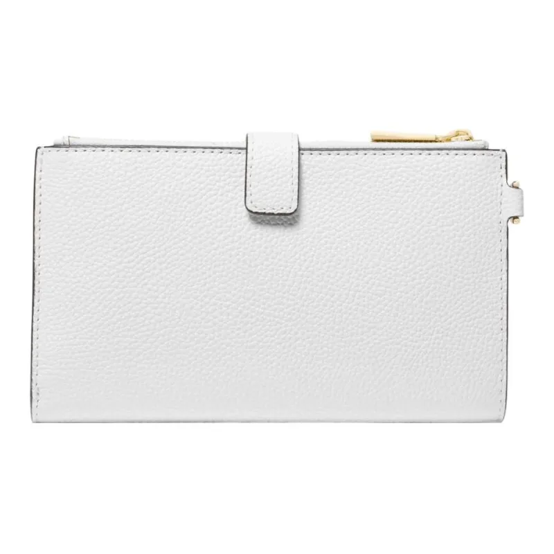 MICHAEL KORS Adele Pebbled Leather Clutches Wallets Women's White-1