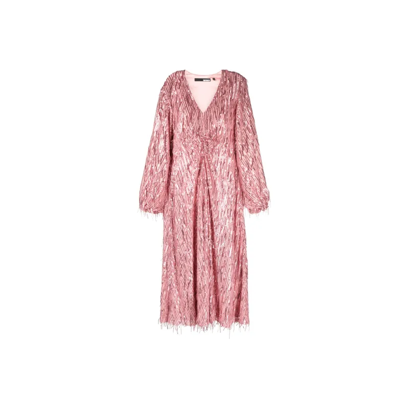 Rotate Fringed Sequin embellished Maxi Dress-0