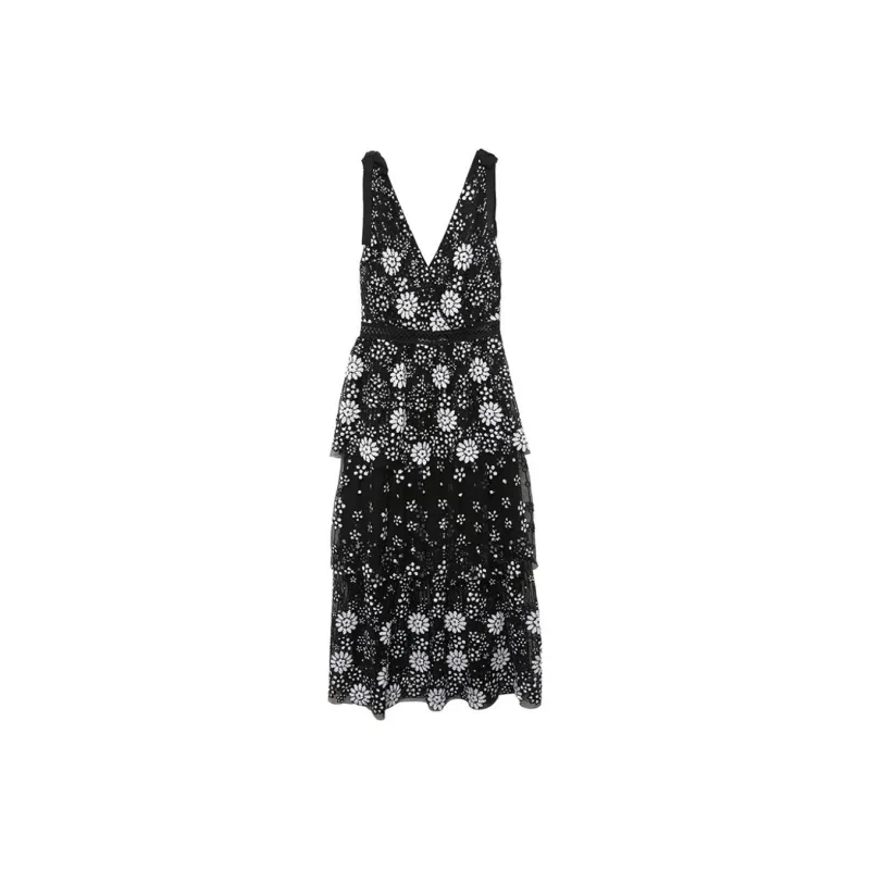 Self portrait Sleeveless Dress Women's Black-0