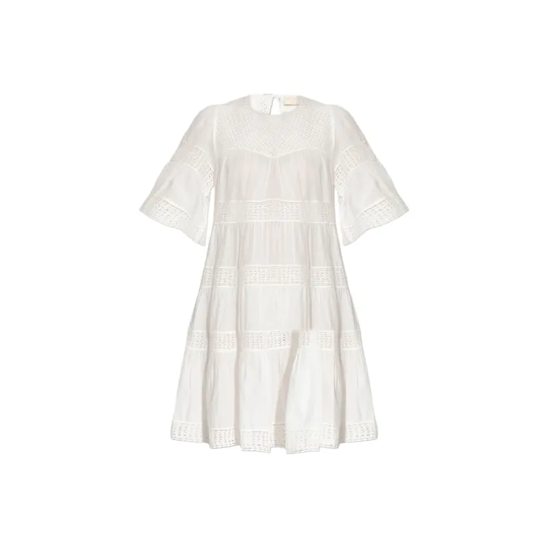 Ulla Johnson Crochet Detail Midi Dress-0