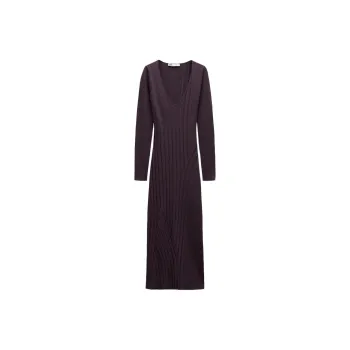ZARA Long-Sleeved Dresses Women's Deep Maroon