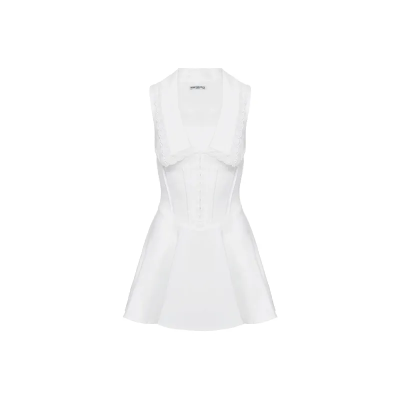 PRINCESS POLLY HAWORTH MINI DRESS Sleeveless Dress Women's White/White-0