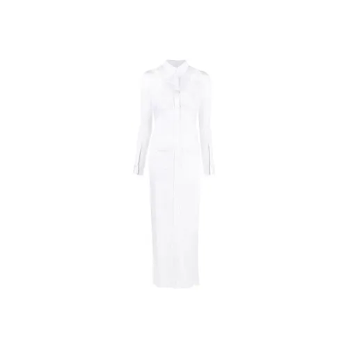 Burberry Long-Sleeved Dresses Women's White
