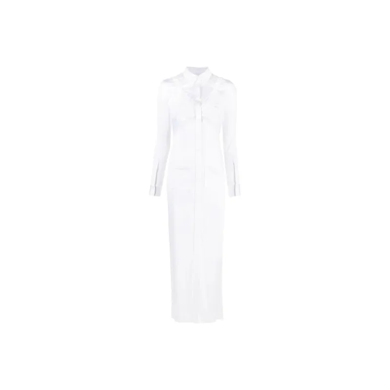 Burberry Long-Sleeved Dresses Women's White-0
