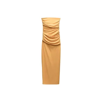 ZARA Sleeveless Dress Women's Orange Red