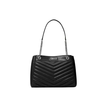 MICHAEL KORS Whitney PU Tote Bag, Shopping Bag, Handbag, Shoulder Bag Medium Size Women's Black