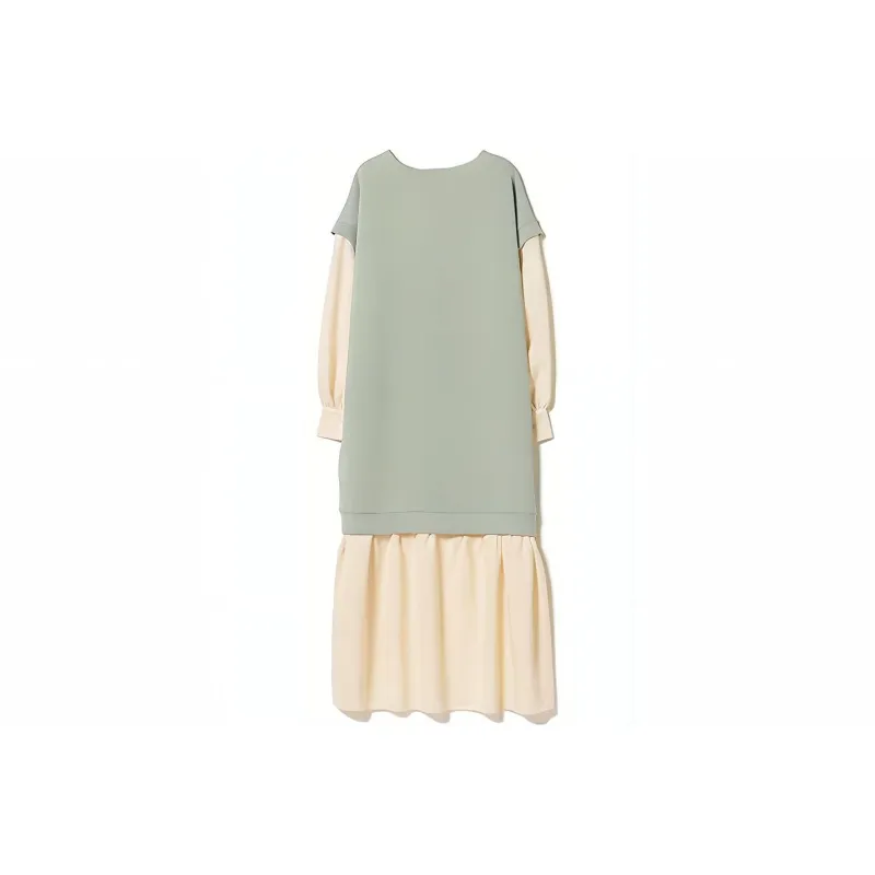 Beams Long Sleeved Dresses Women's Green-0