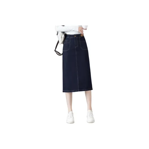 PIERRE CARDIN Denim Long Skirt Women's Image Color