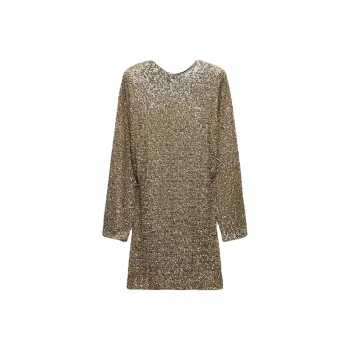 ZARA ZW Series Long Sleeved Dress Women's Gold
