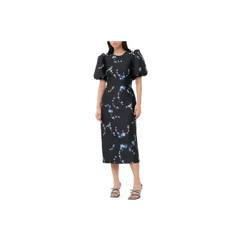 GANNI Floral jacquard Midi Dress