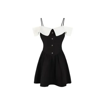 BSEVENI Long Sleeved Dresses Women's Black